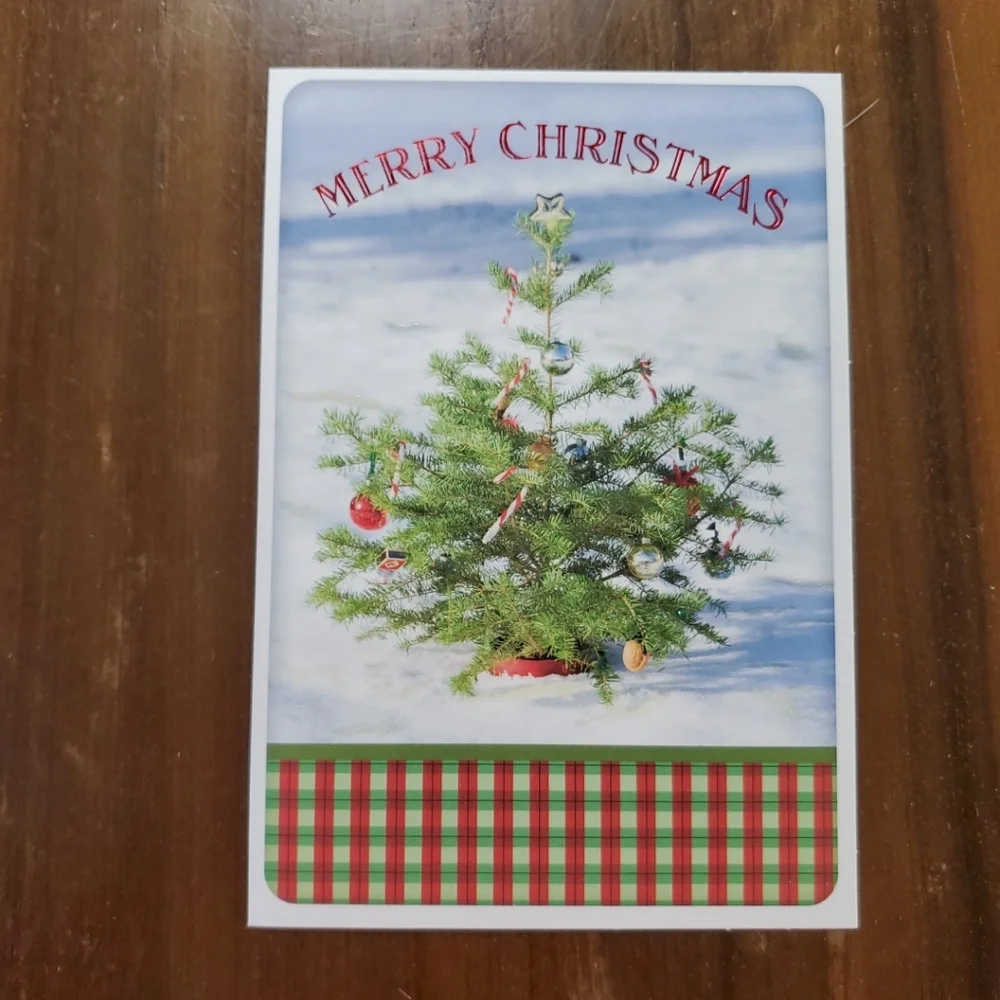 Christmas 10 Pack Greeting Cards Tree Festive Holiday Family Friends Hallmark